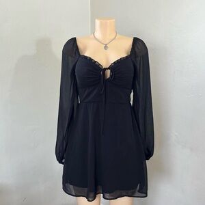 Forever 21 Elegant Black Long Sleeve Dress